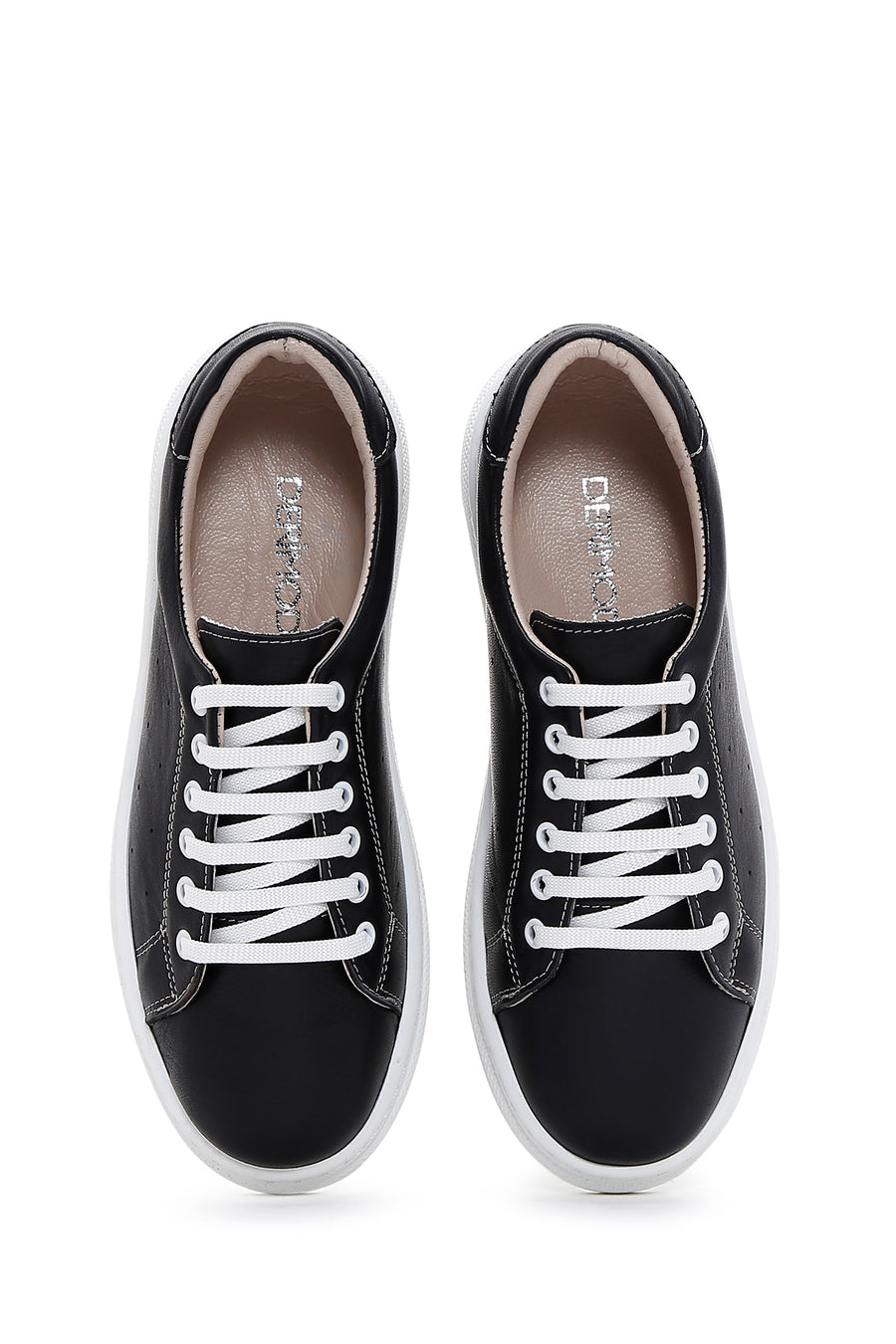 Kadın Siyah Deri Sneaker