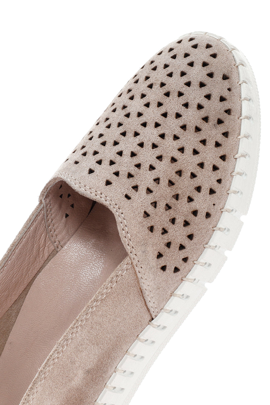 Kadın Bej Süet Deri Comfort Loafer