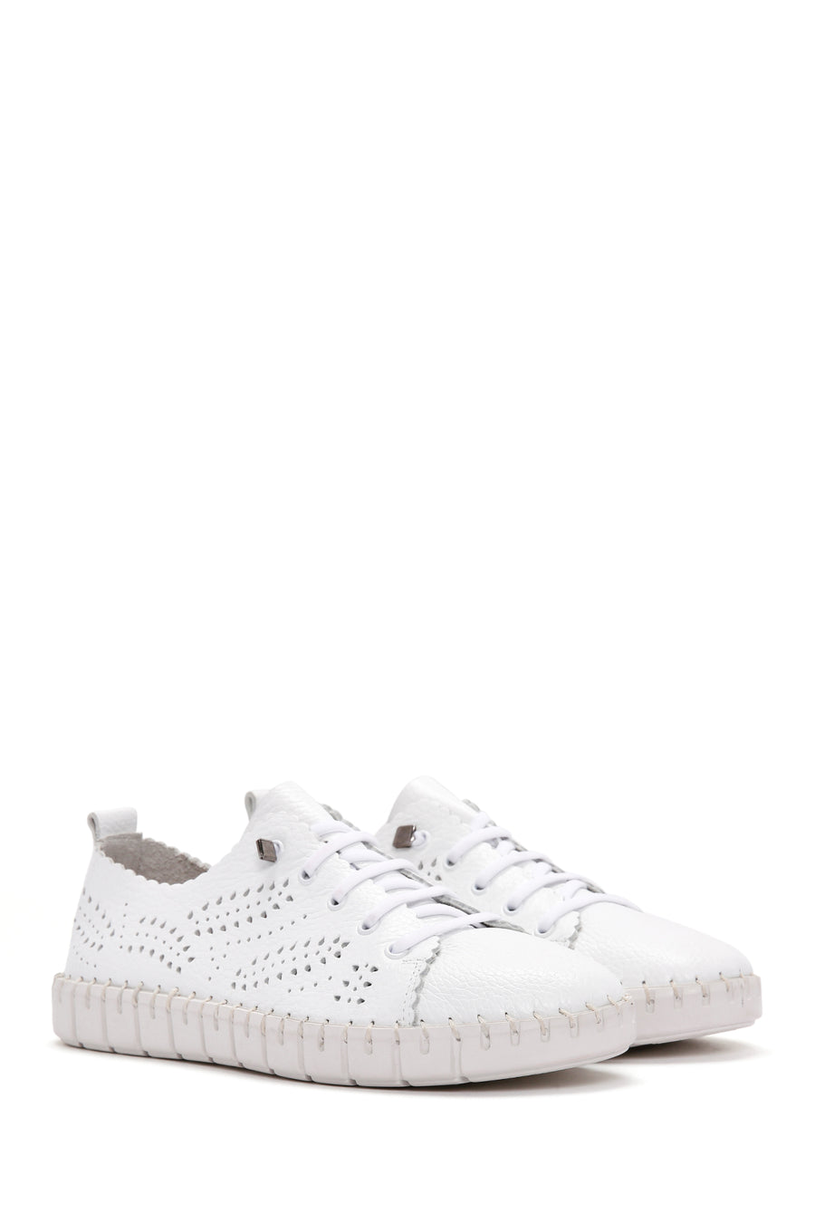 Women's White Leather Comfort Shoes