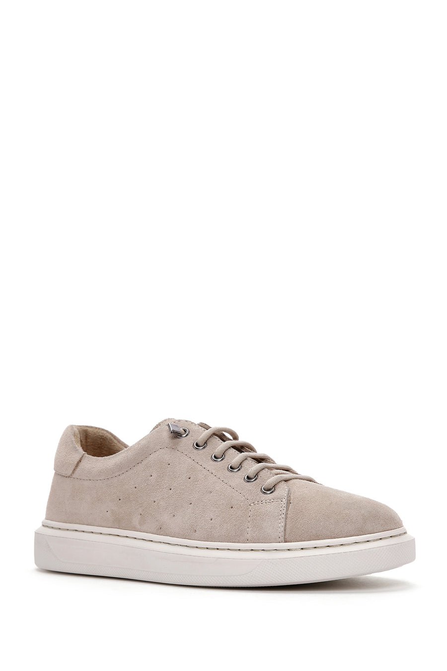 Kadın Bej Bağcıklı Süet Deri Sneaker