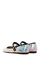 Women's Pink Sequin Patterned Leather Ballerinas | Derimod