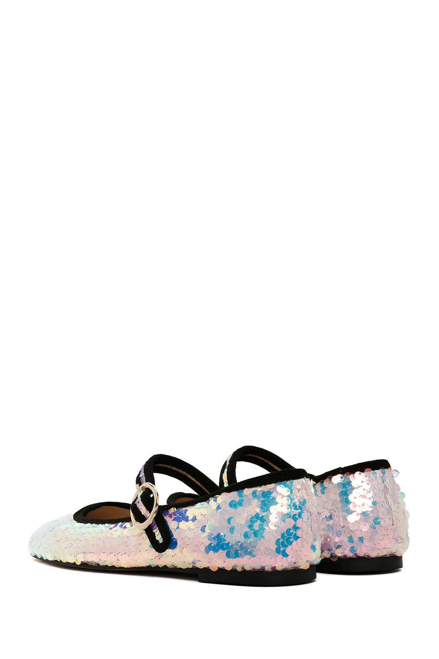 Women's Pink Sequin Patterned Leather Ballerinas
