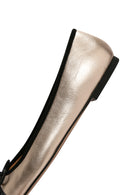 Women's Leather Ballerinas with Gold Buckle Detail | Derimod