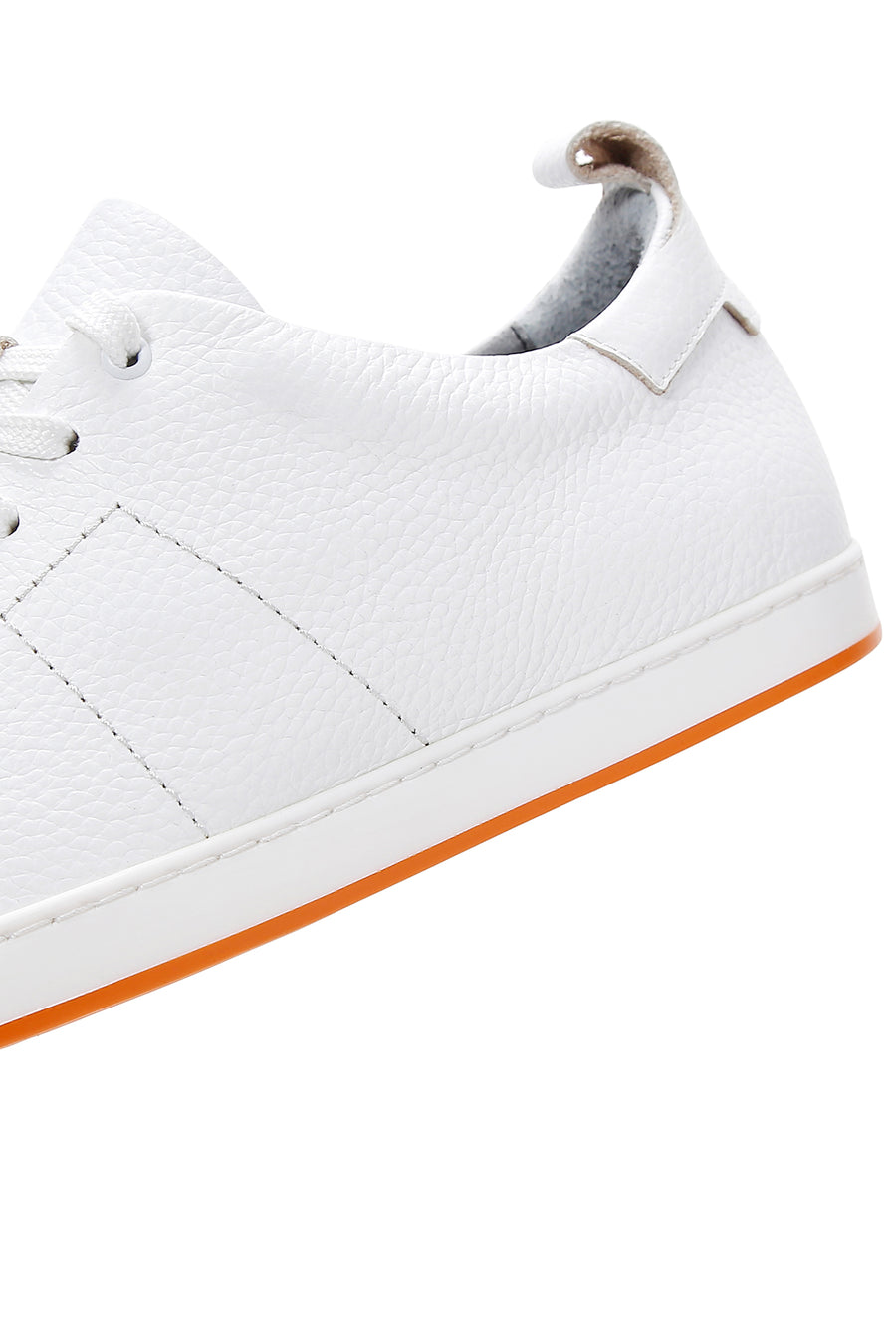 Erkek Beyaz Bağcıklı Deri Sneaker
