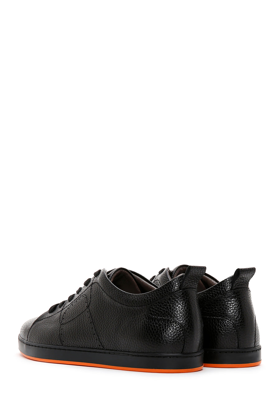 Erkek Siyah Bağcıklı Deri Sneaker