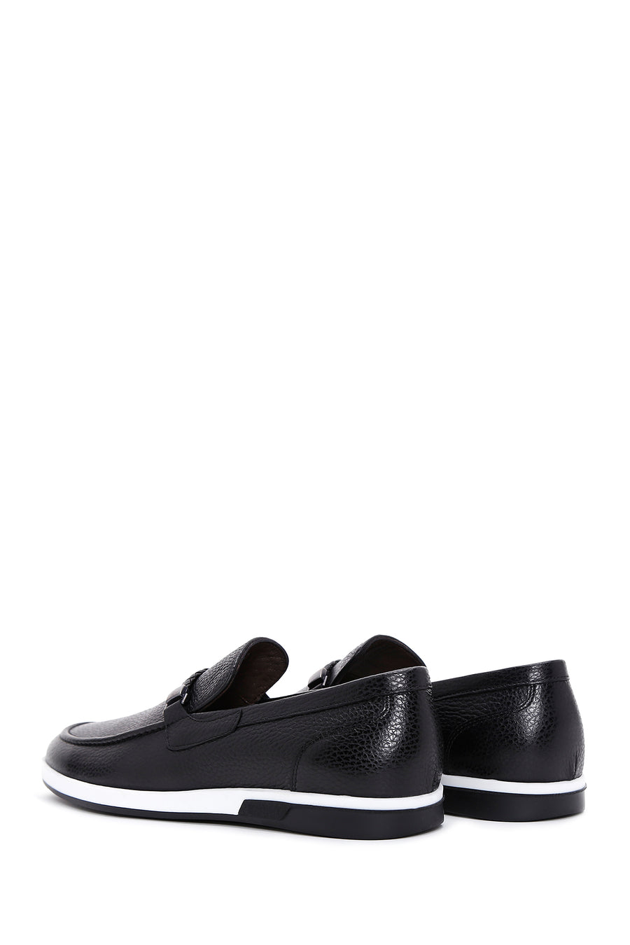 Men's Black Leather Casual Loafer