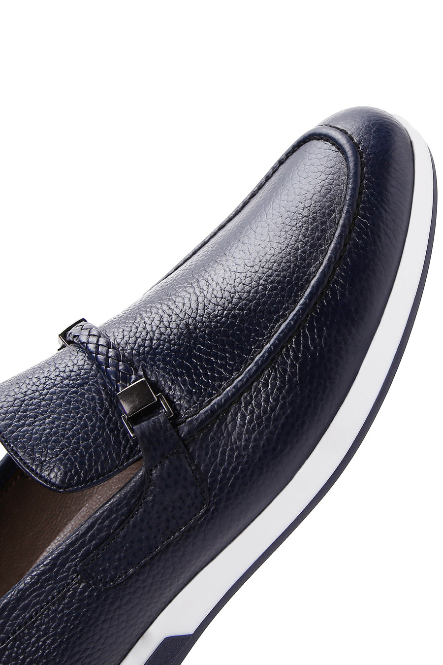 Erkek Lacivert Deri Casual Loafer