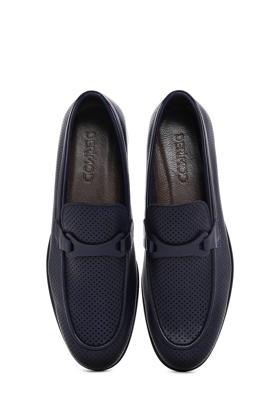 Erkek Lacivert Deri Casual Loafer