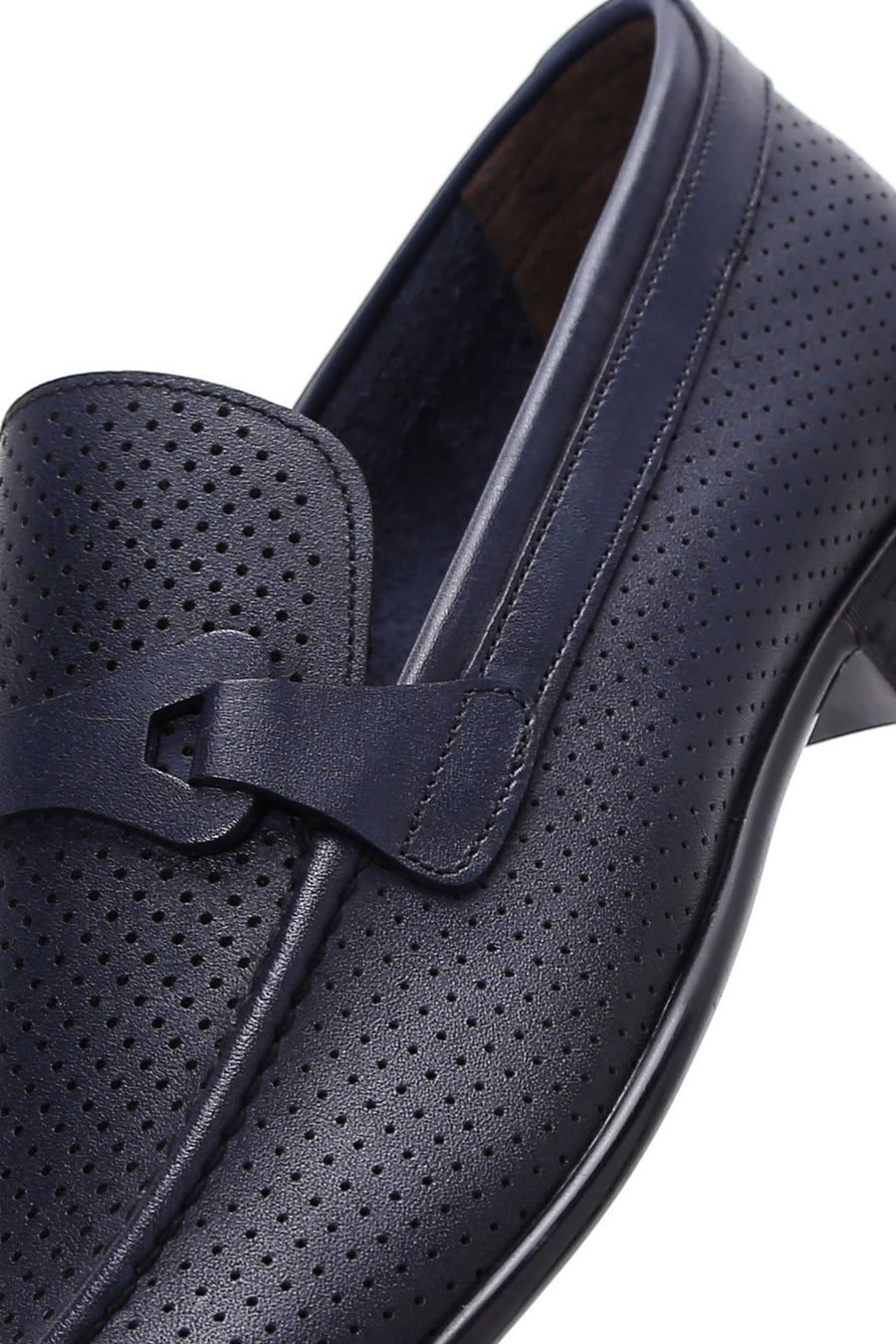 Erkek Lacivert Deri Casual Loafer