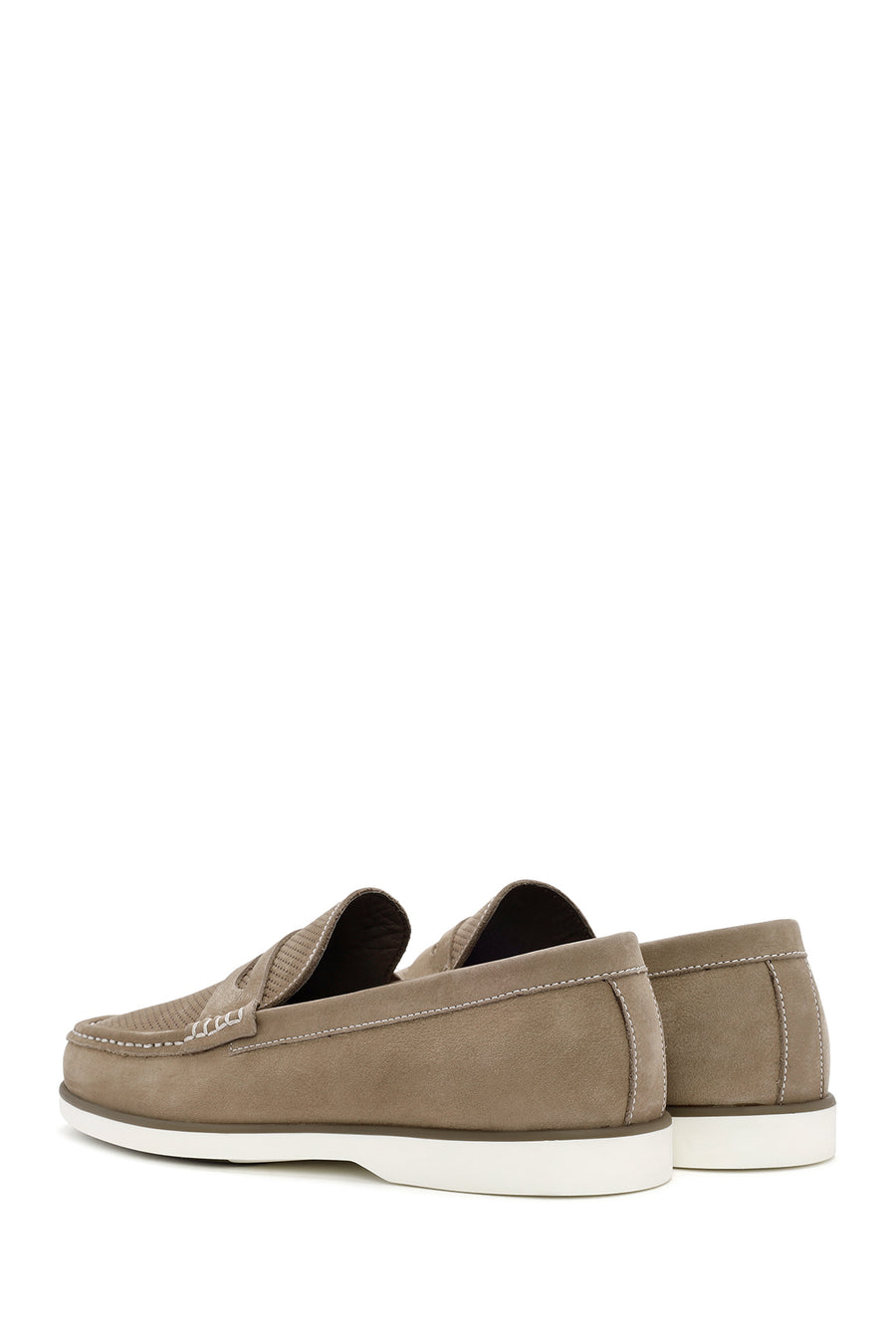 Erkek Vizon Nubuk Deri Casual Loafer