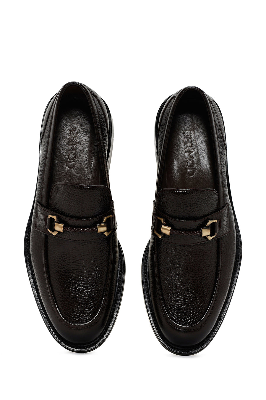 Erkek Kahverengi Deri Klasik Loafer