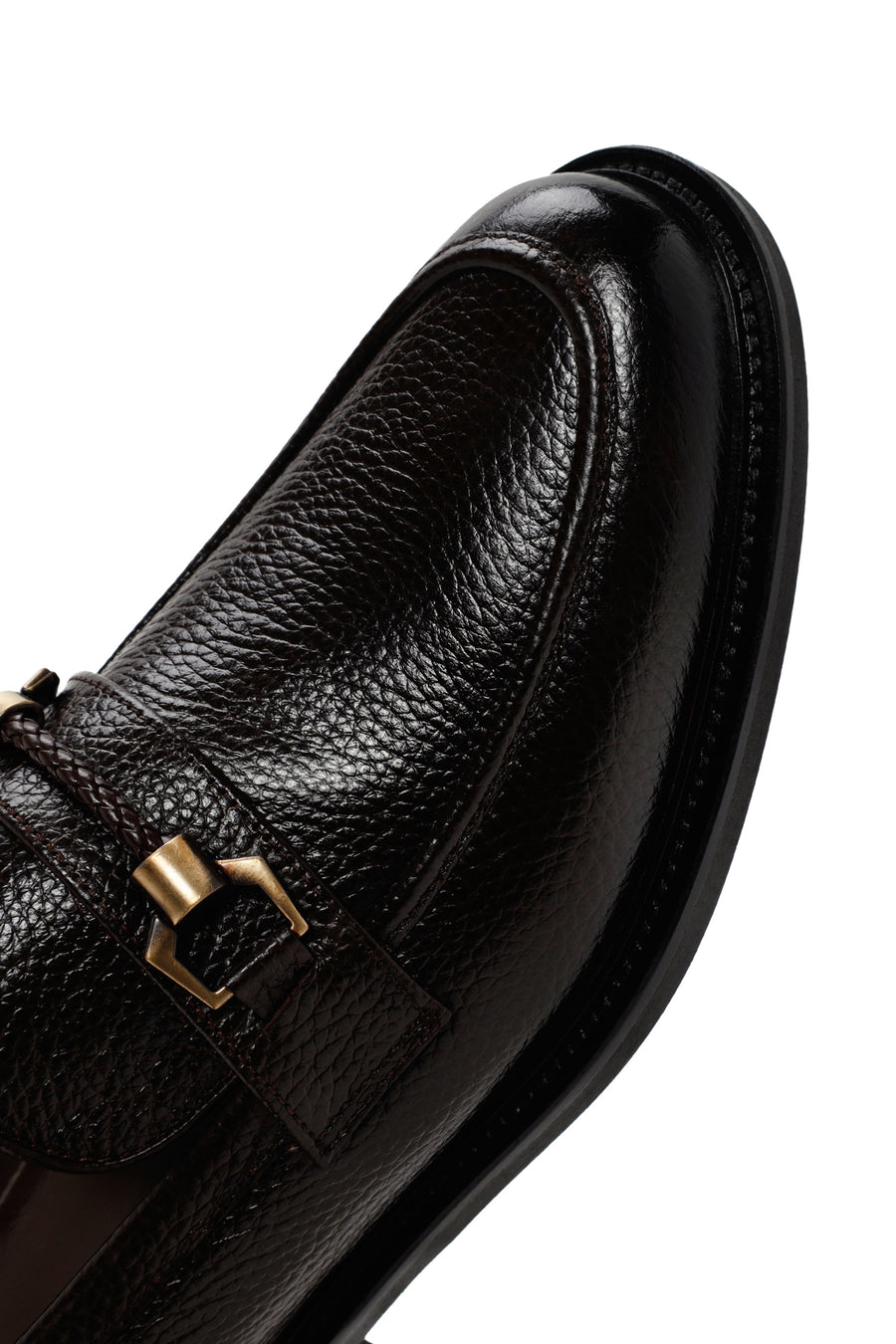 Erkek Kahverengi Deri Klasik Loafer