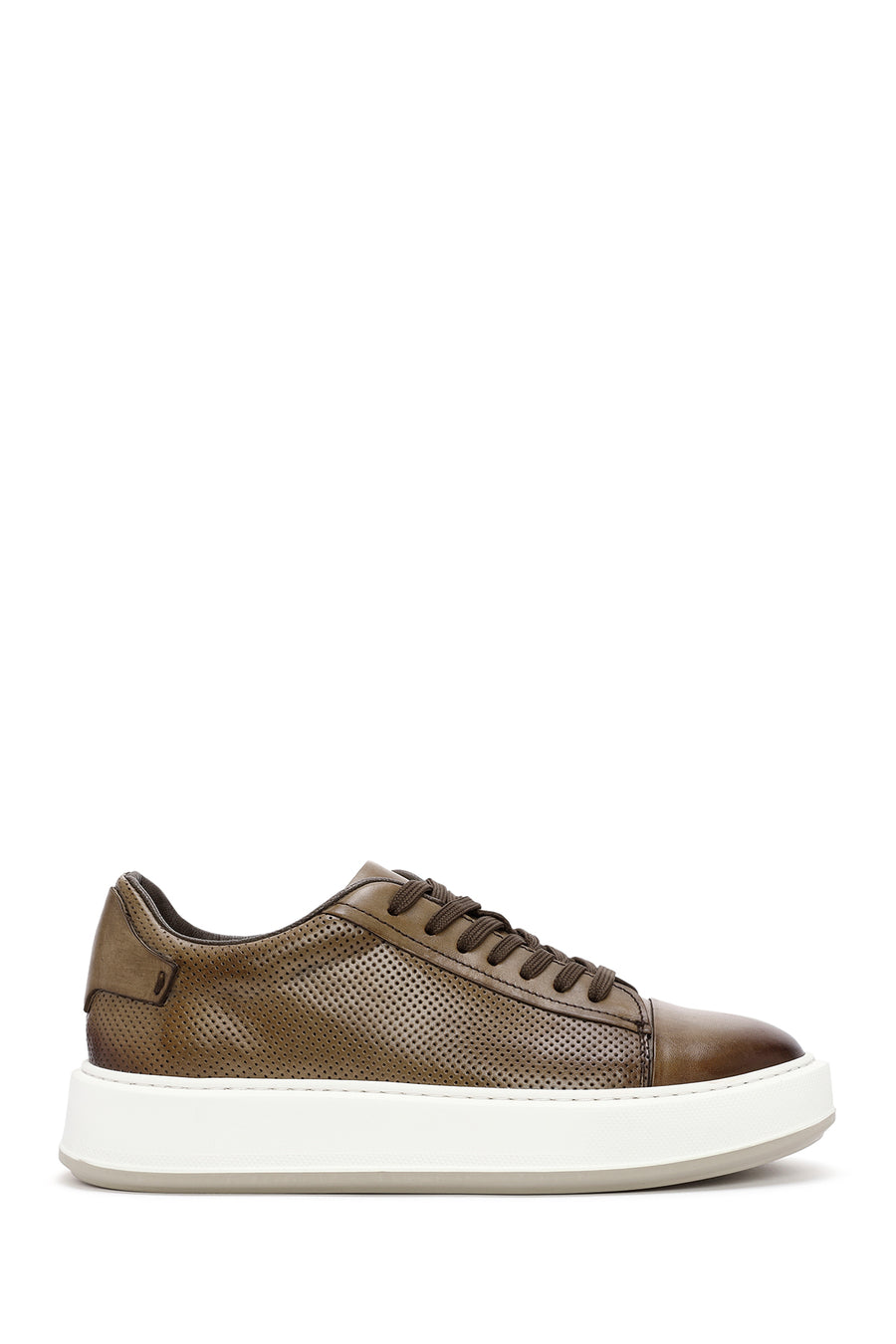 Erkek Taba Bağcıklı Deri Sneaker 24SFD601826 | Derimod
