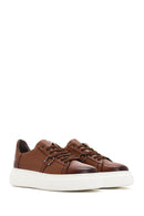 Men's Tan Lace-up Thick-Sole Leather Sneaker | Derimod