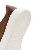 Men's Tan Lace-up Thick-Sole Leather Sneaker | Derimod