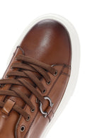 Men's Tan Lace-up Thick-Sole Leather Sneaker | Derimod