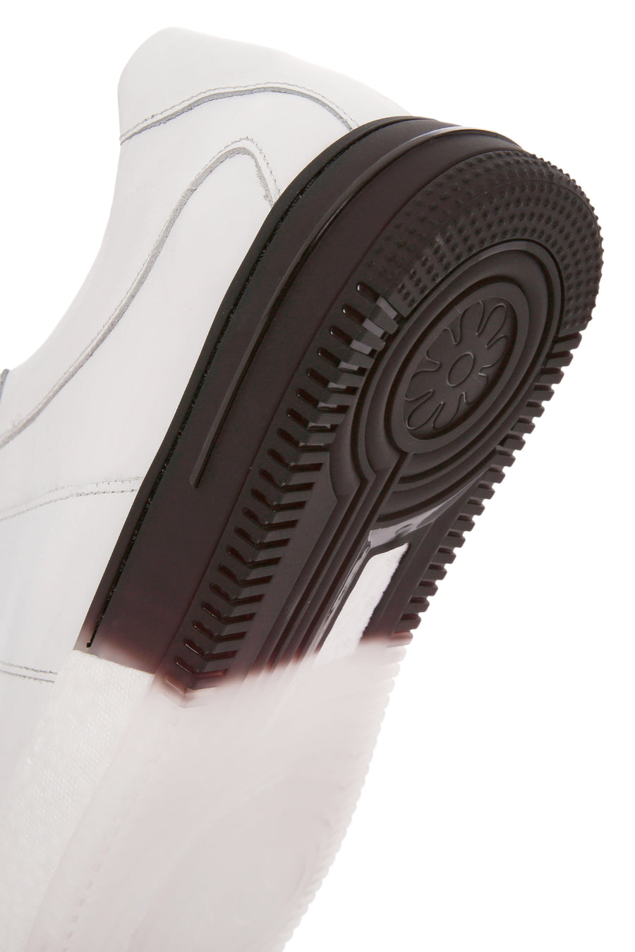 Erkek Beyaz Kalın Tabanlı Bağcıklı Deri Sneaker