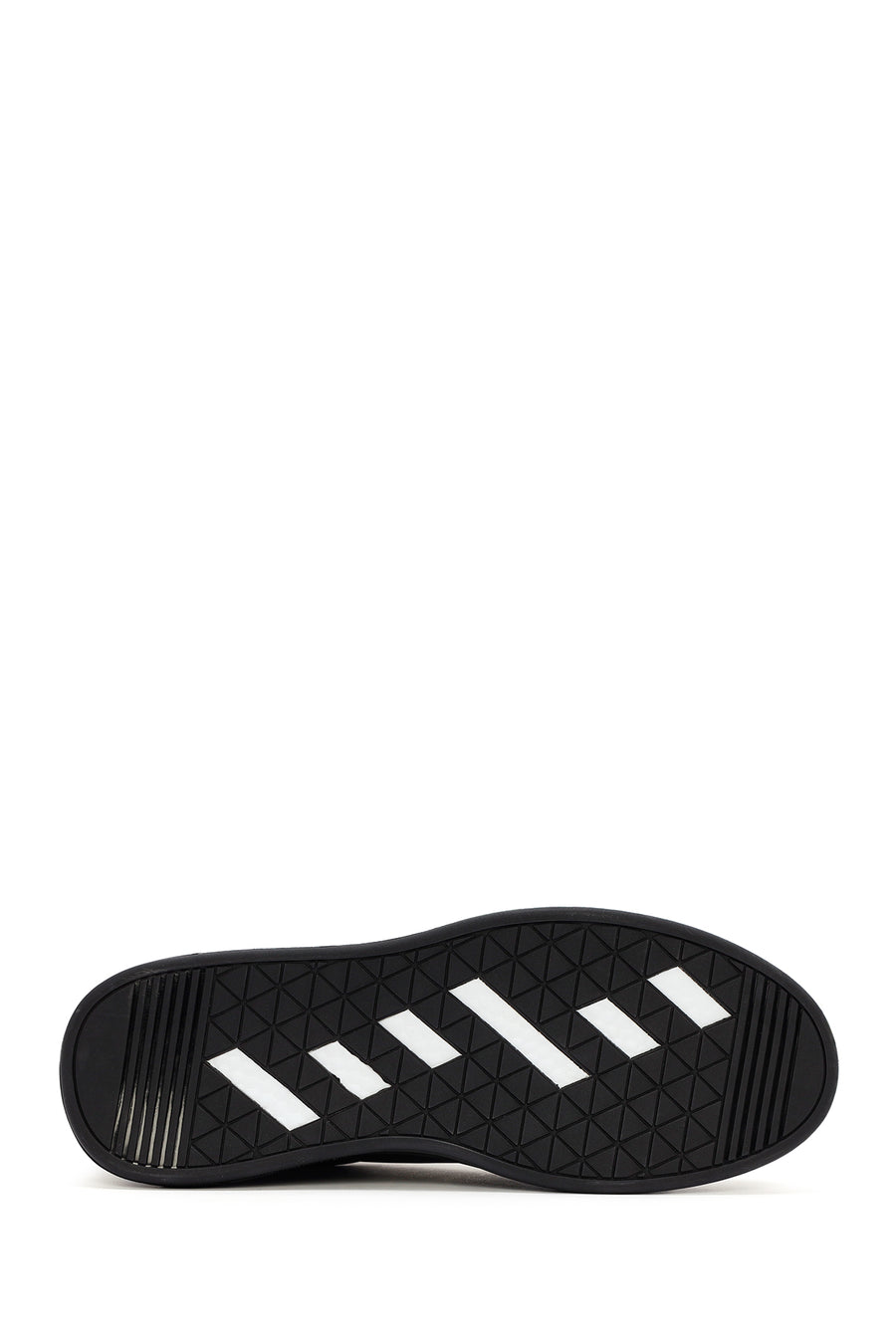 Erkek Siyah Kalın Tabanlı Bağcıklı Deri Sneaker