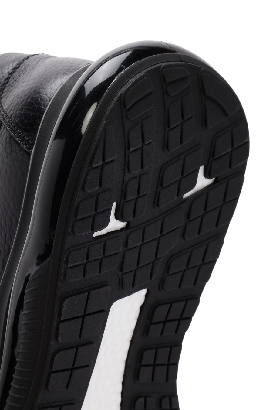 Erkek Siyah Bağcıklı Kalın Tabanlı Deri Sneaker