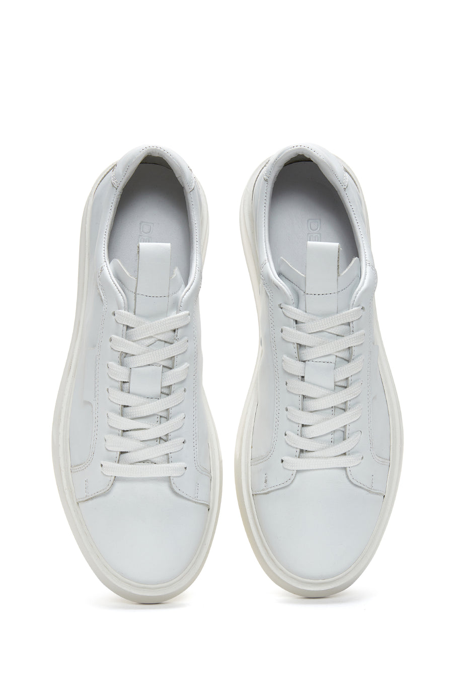 Erkek Beyaz Bağcıklı Deri Sneaker