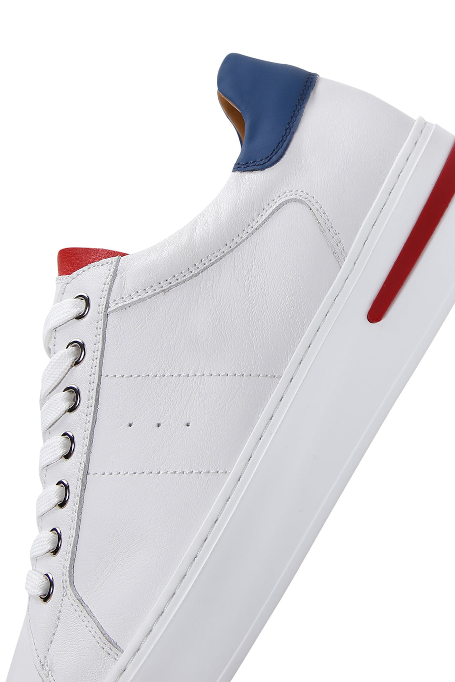 Erkek Beyaz Bağcıklı Deri Sneaker