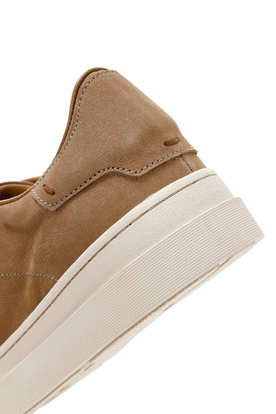 Erkek Bej Bağcıklı Nubuk Deri Sneaker