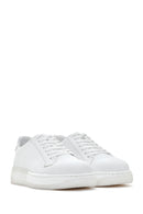 Men's White Thick Soled Leather Sneaker | Derimod