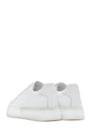 Men's White Thick Soled Leather Sneaker | Derimod