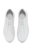 Men's White Thick Soled Leather Sneaker | Derimod