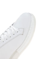 Men's White Thick Soled Leather Sneaker | Derimod