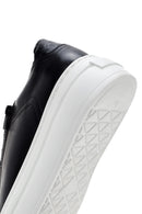 Men's Black Thick Sole Lace Up Leather Sneaker | Derimod