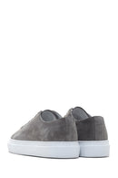 Men's Gray Thick Soled Suede Leather Sneaker | Derimod