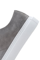 Men's Gray Thick Soled Suede Leather Sneaker | Derimod