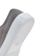 Men's Gray Thick Soled Suede Leather Sneaker | Derimod