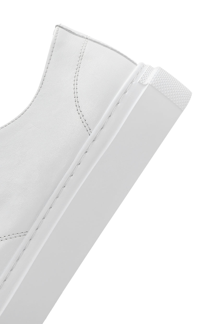 Men's White Lace-up Leather Sneaker