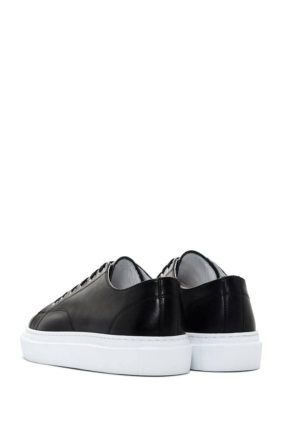 Men's Black Lace-up Leather Sneaker