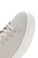 Men's White Thick Sole Lace Up Leather Sneaker | Derimod