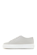 Men's White Thick Sole Lace Up Leather Sneaker | Derimod