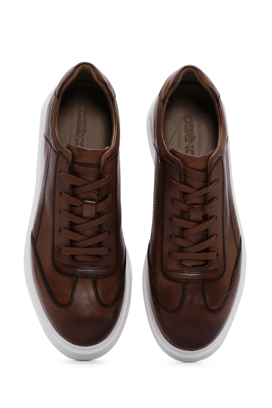 Men's Tan Thick Sole Lace Up Leather Sneaker
