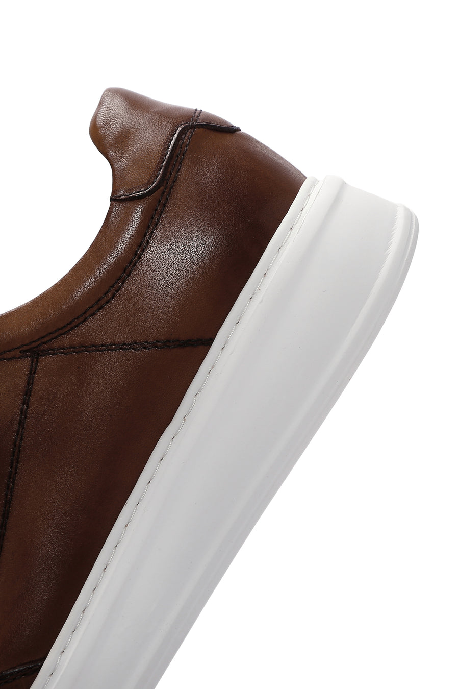 Men's Tan Thick Sole Lace Up Leather Sneaker