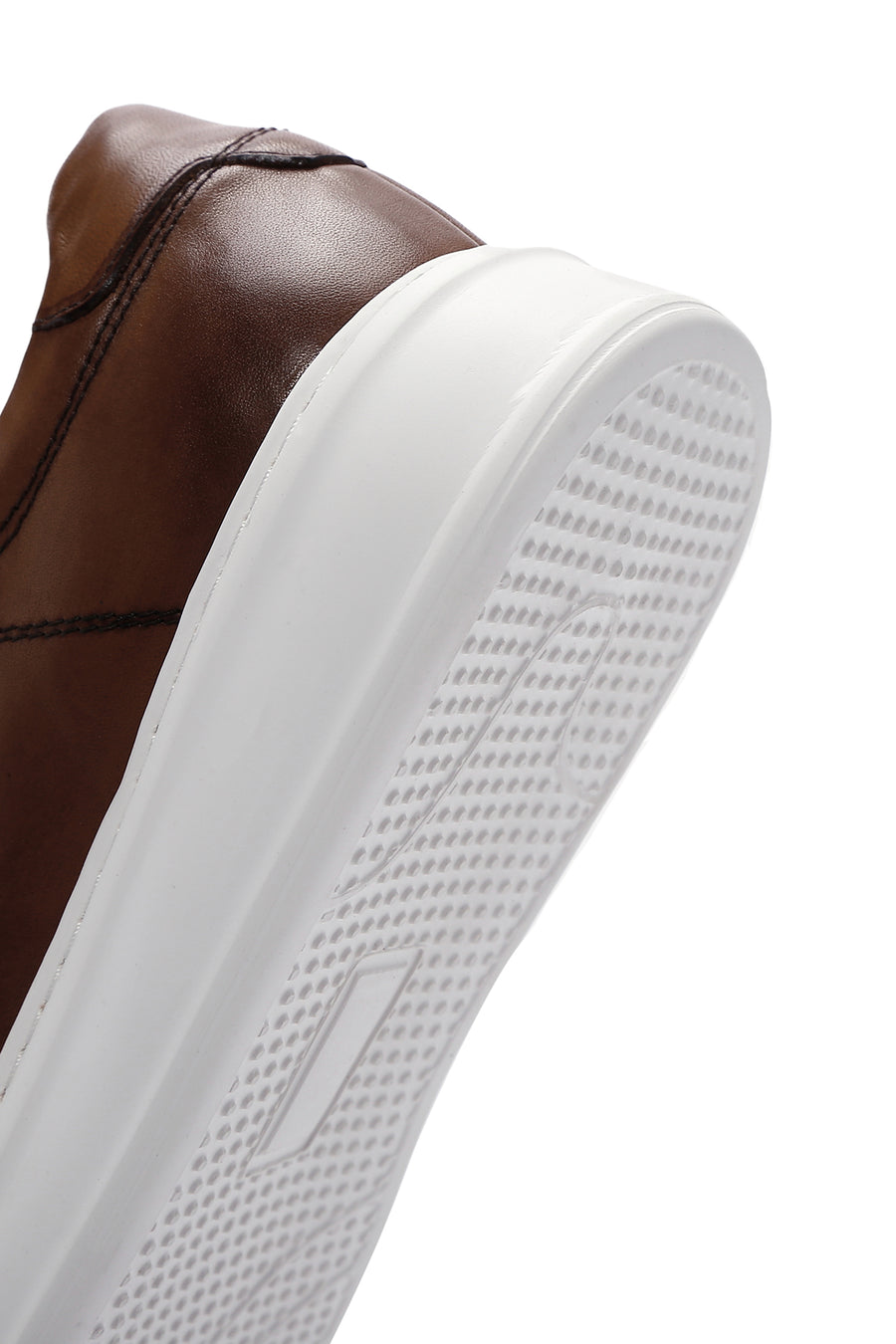 Men's Tan Thick Sole Lace Up Leather Sneaker