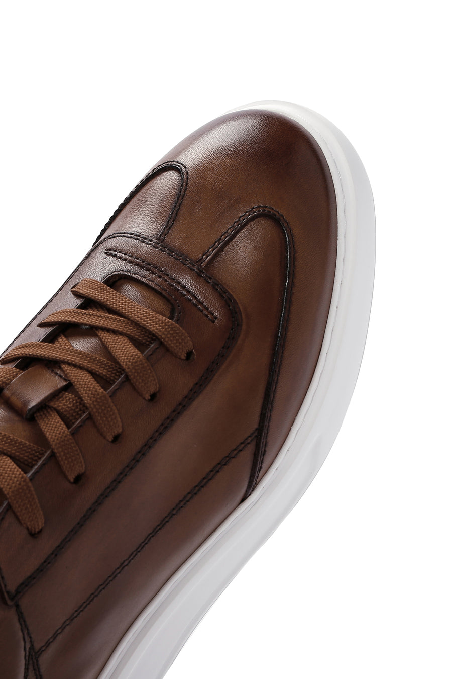 Men's Tan Thick Sole Lace Up Leather Sneaker