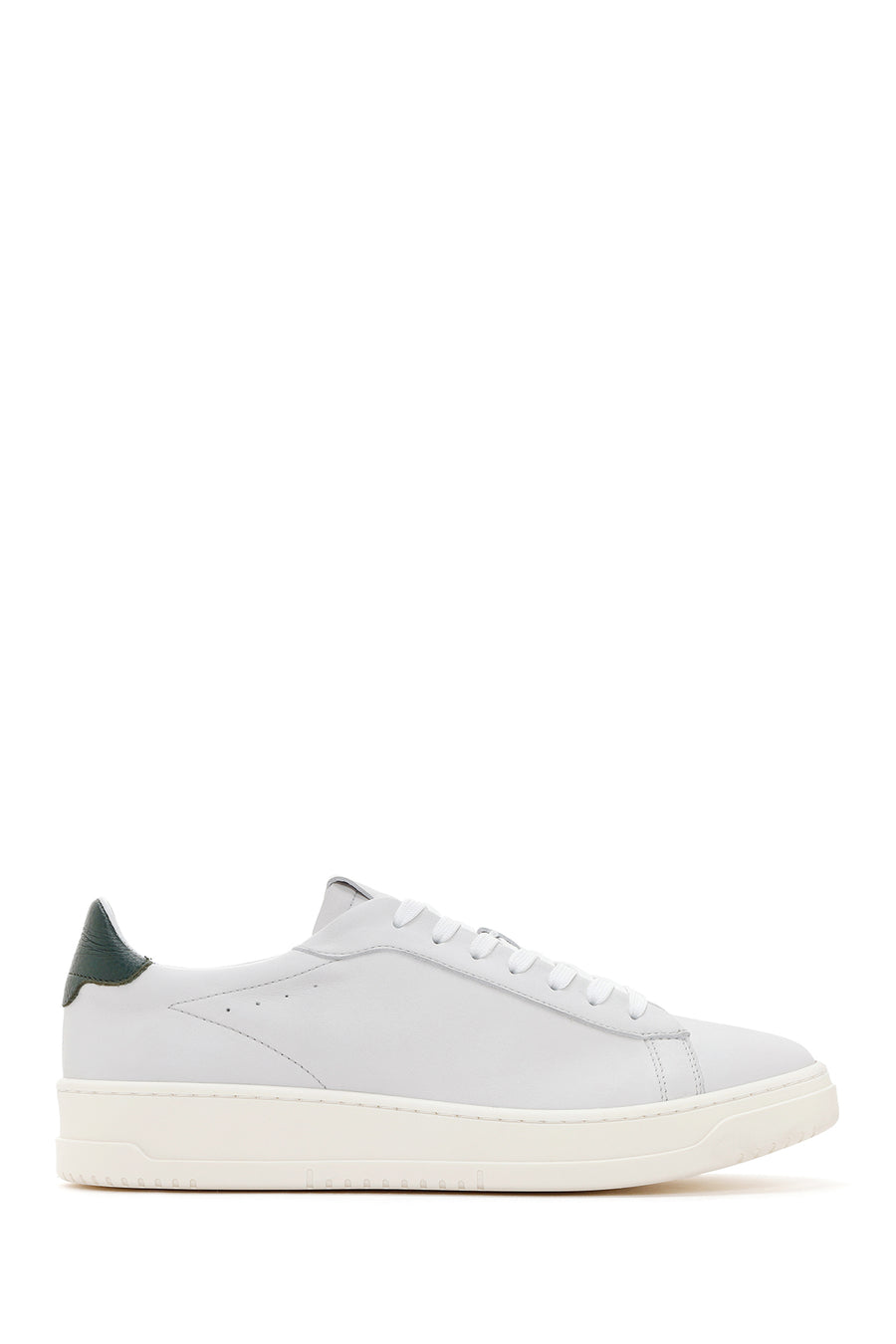 Men's White Thick Sole Lace Up Leather Sneaker 24SFD612218 | Derimod