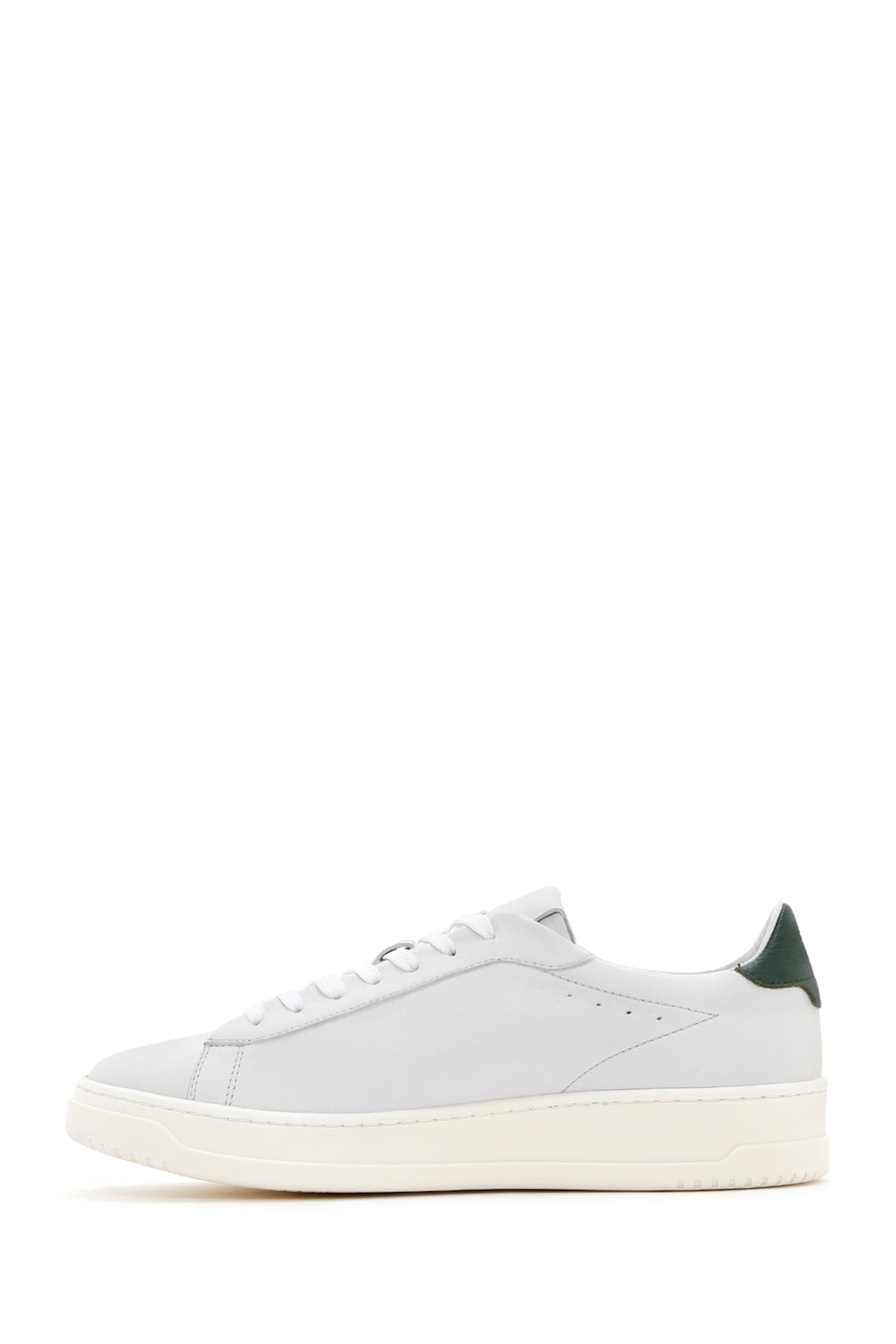 Men's White Thick Sole Lace Up Leather Sneaker