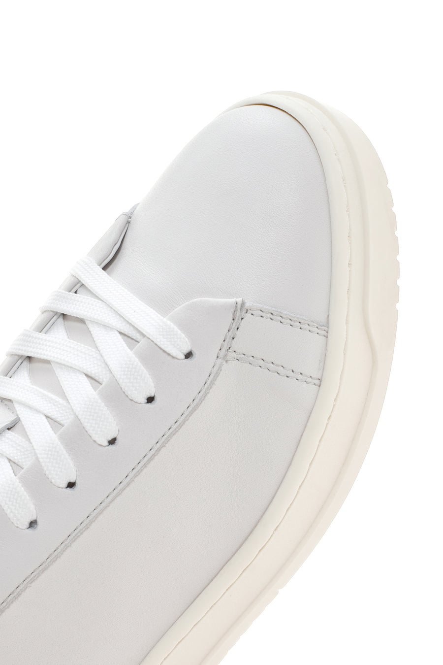 Men's White Thick Sole Lace Up Leather Sneaker