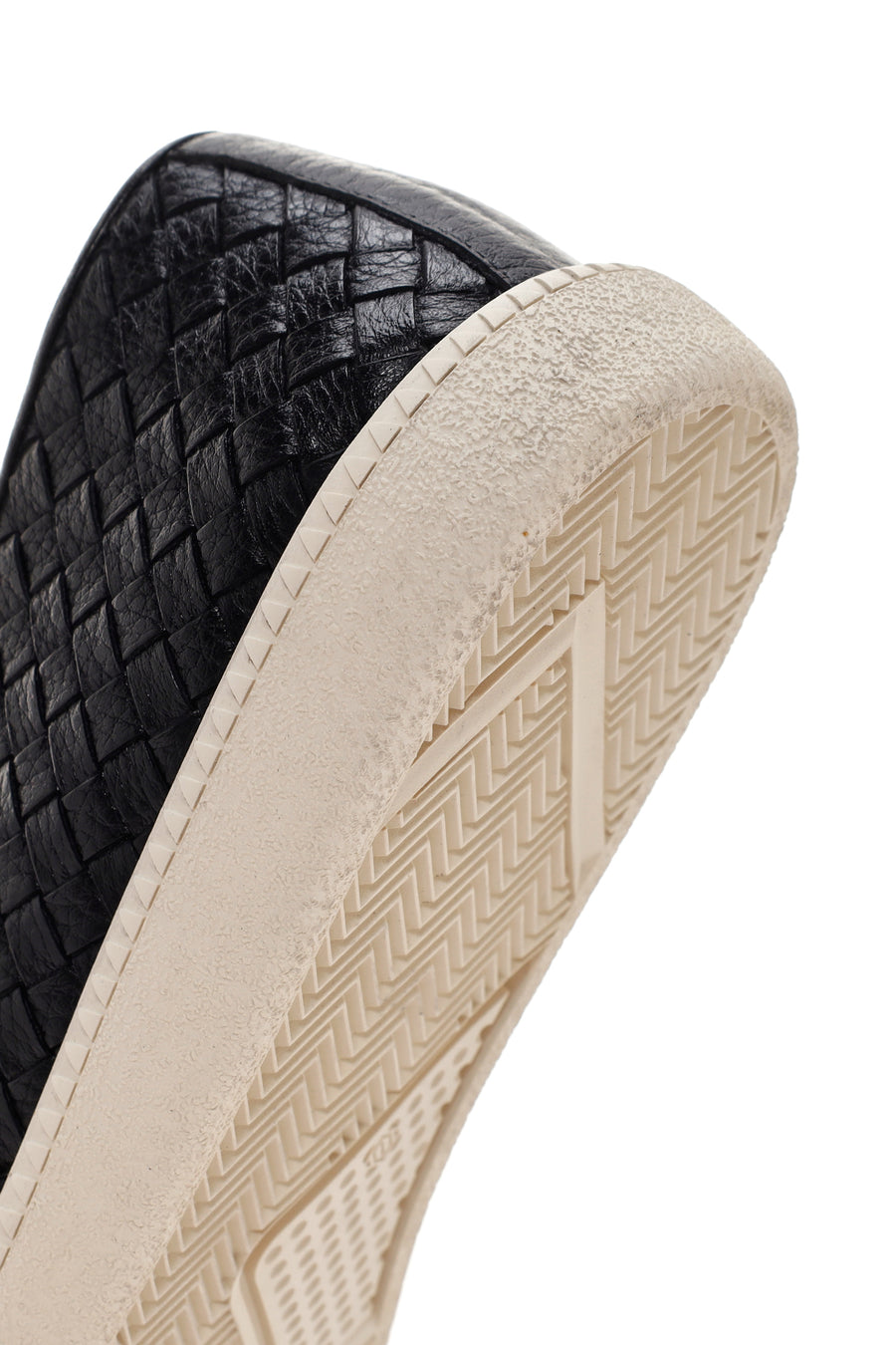 Men's Black Knit Leather Casual Loafer