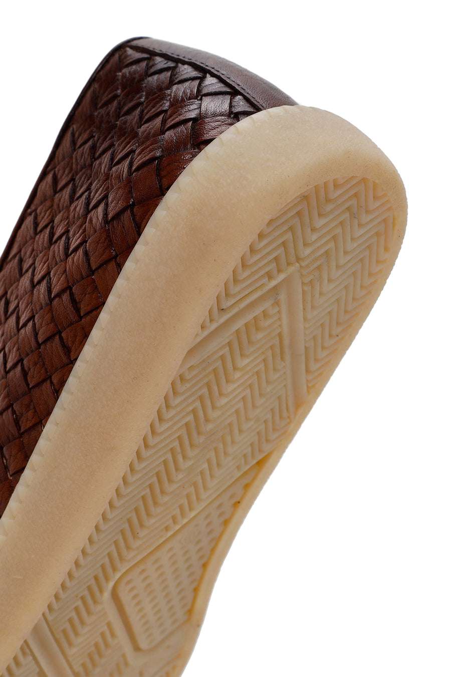 Men's Brown Knit Leather Casual Loafer