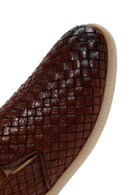 Men's Brown Knit Leather Casual Loafer | Derimod