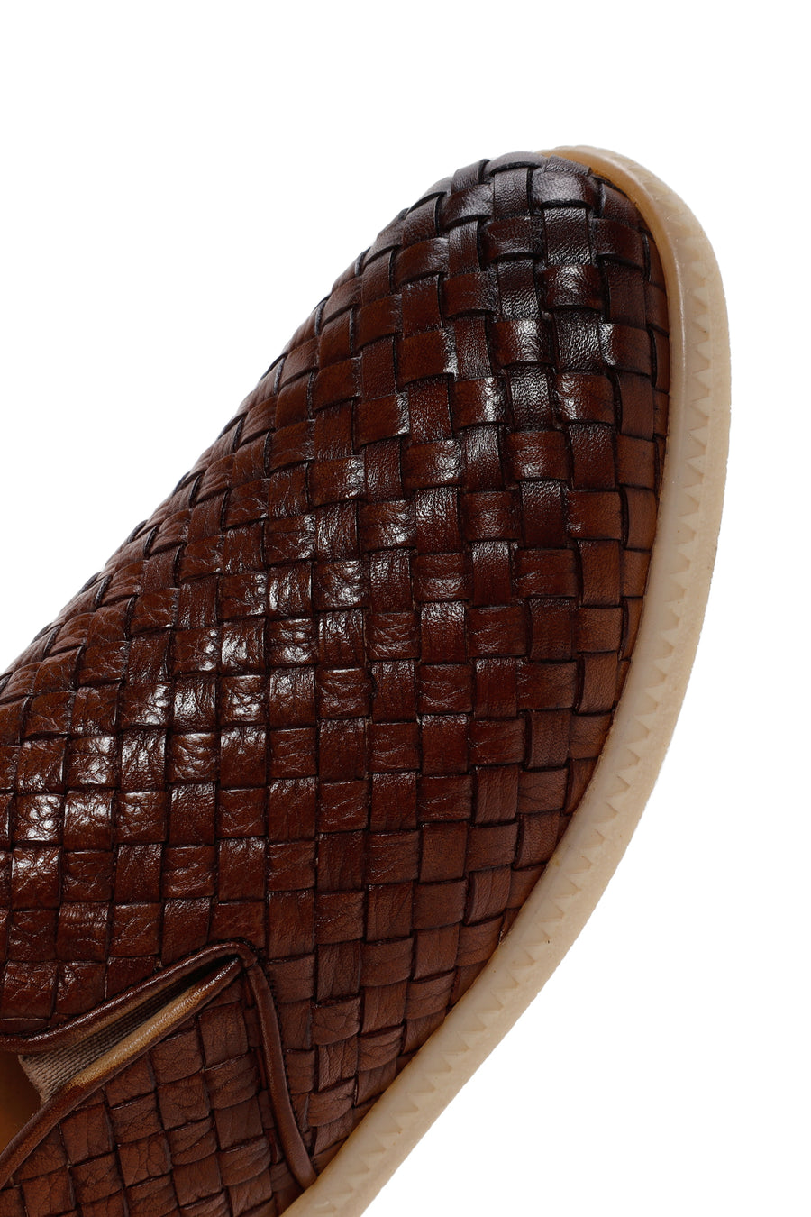 Men's Brown Knit Leather Casual Loafer