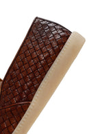Men's Brown Knit Leather Casual Loafer | Derimod